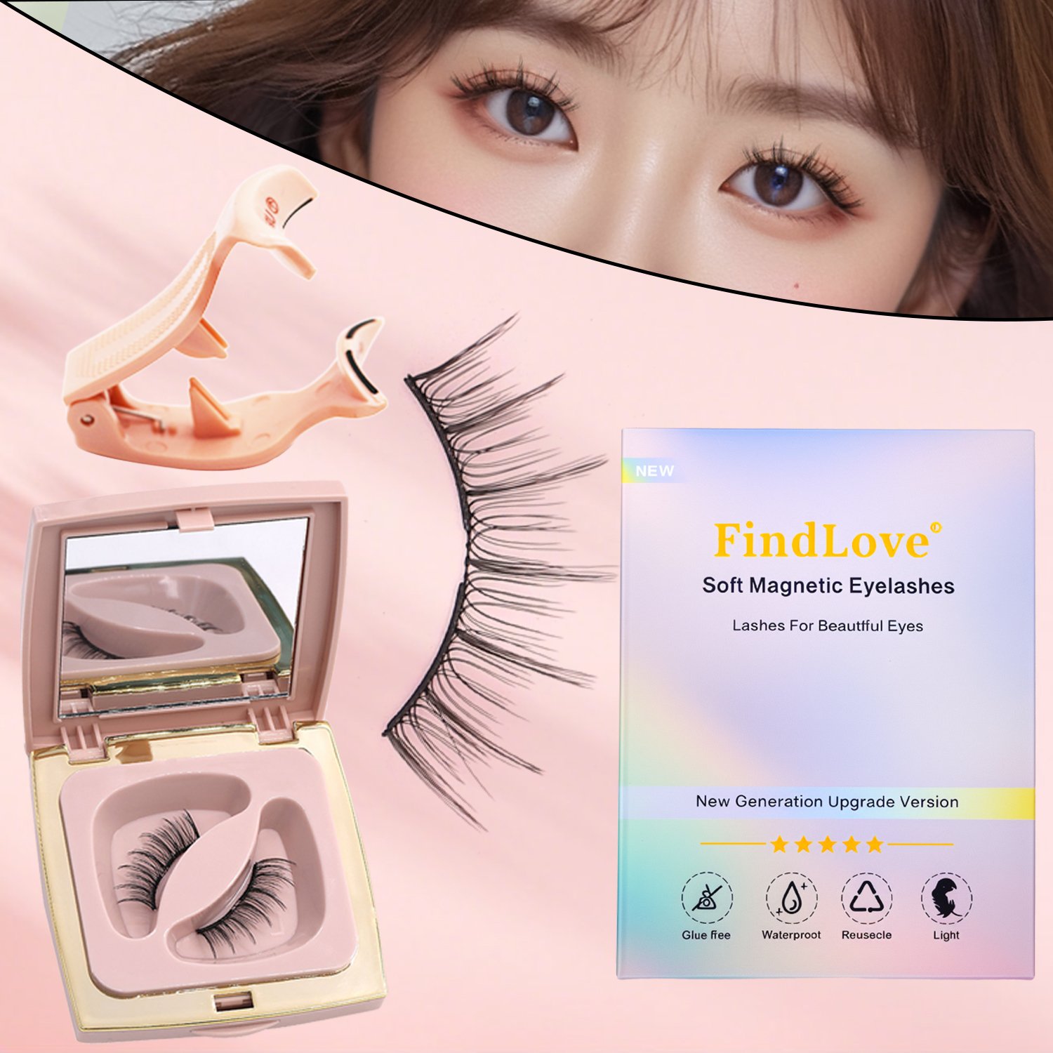 Soft Magnetic Eyelashes(Feather Fan) Natural Soft Set with Applicator High Quality Premium Materials Reusable 3D Soft Magnetic False Eyelashes - Image 12