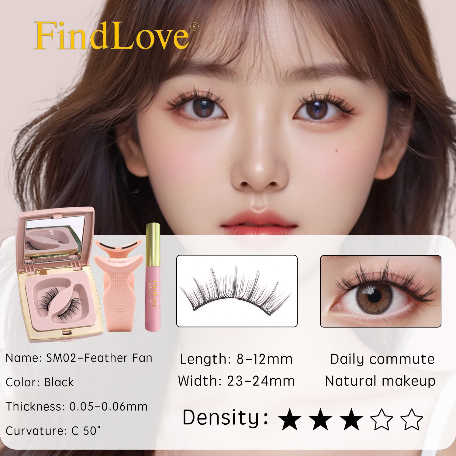 Soft Magnetic Eyelashes(Feather Fan) Natural Soft Set with Applicator High Quality Premium Materials Reusable 3D Soft Magnetic False Eyelashes - Image 13