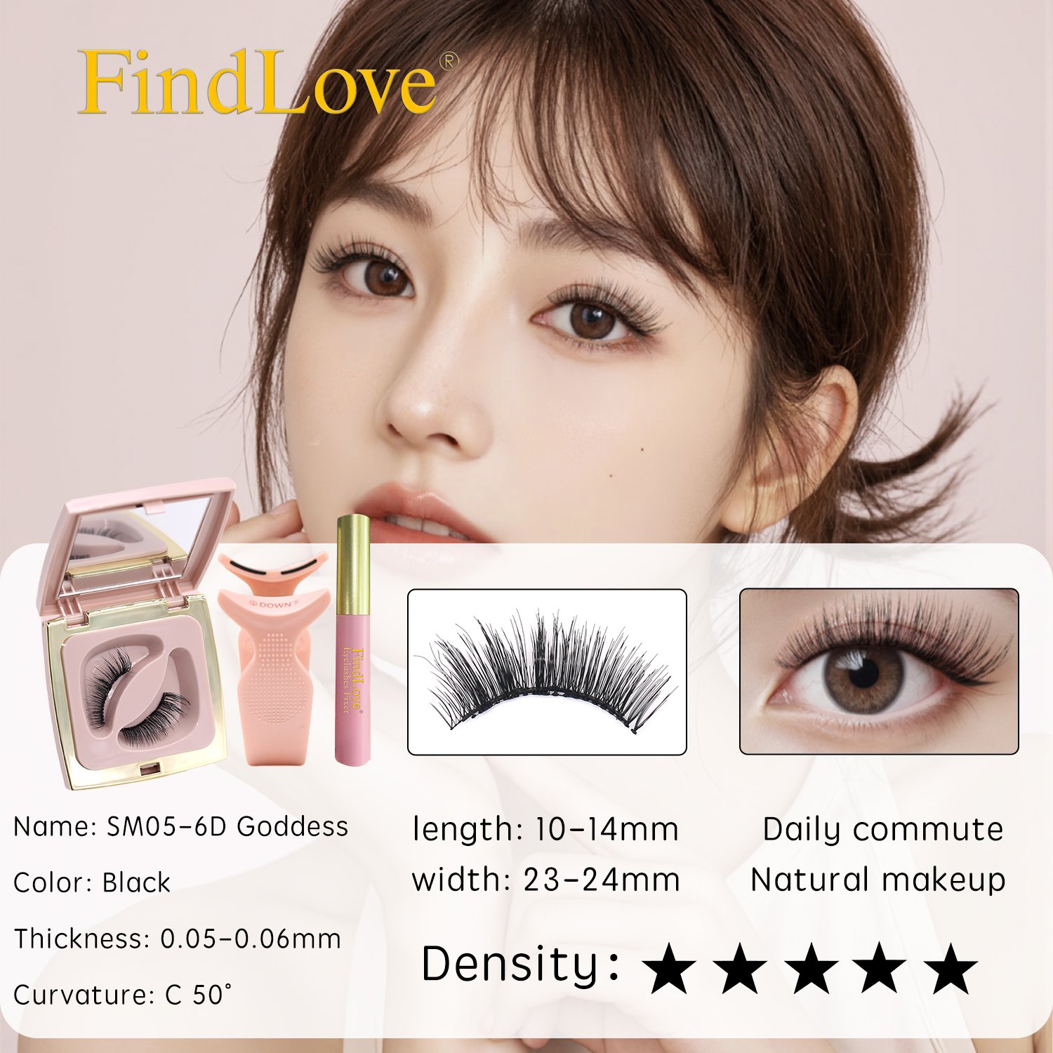Soft Magnetic Eyelashes(6D Goddess) Natural Soft Set with Applicator High Quality Premium Materials Reusable 3D Soft Magnetic False Eyelashes - Image 12