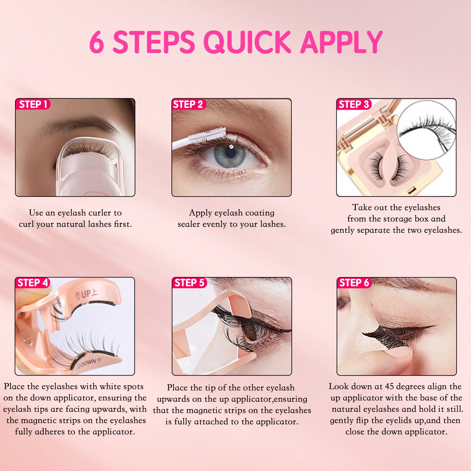 Soft Magnetic Eyelashes(6D Goddess) Natural Soft Set with Applicator High Quality Premium Materials Reusable 3D Soft Magnetic False Eyelashes - Image 14