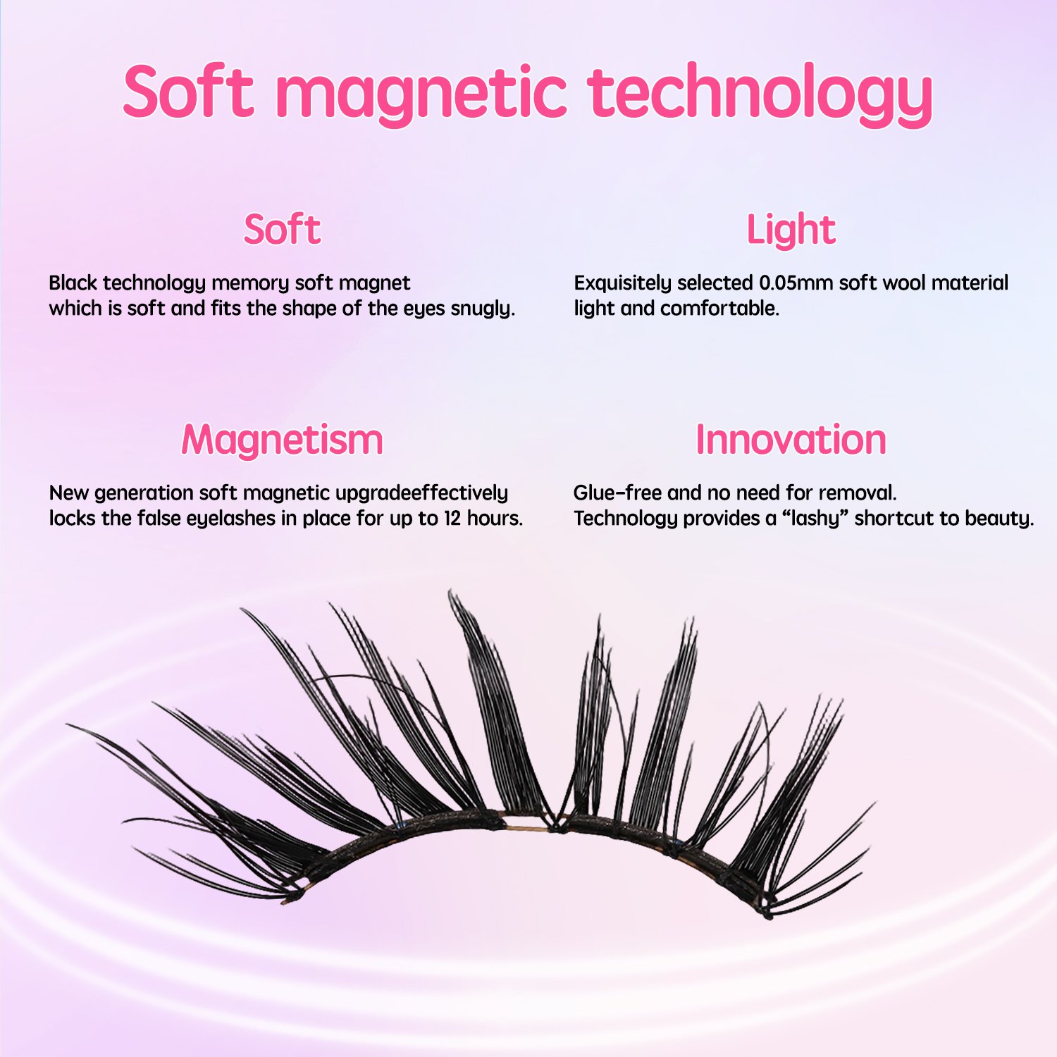 Soft Magnetic Eyelashes Kit with Applicator (Charm Fox) Glue-free Magnetic Lashes Natural Soft Hightail Quality Premium Material Eyelash Extension Reusable 3D Soft Magnetic Lashes - Image 11