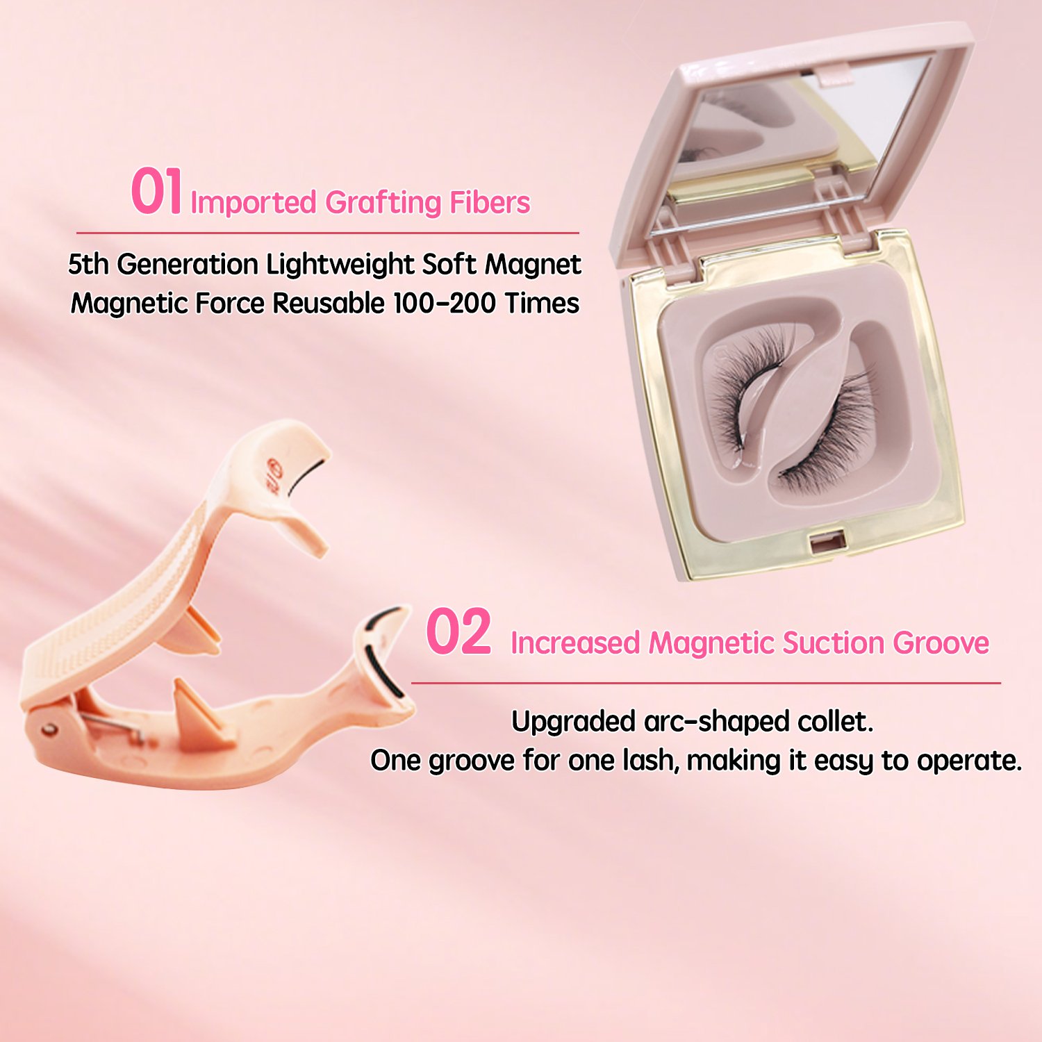 Soft Magnetic Eyelashes(Sweet Fox) Set with Applicator Dark Brown High Quality Premium Materials Natural Soft Reusable 3D Soft Magnetic False Eyelashes - Image 3