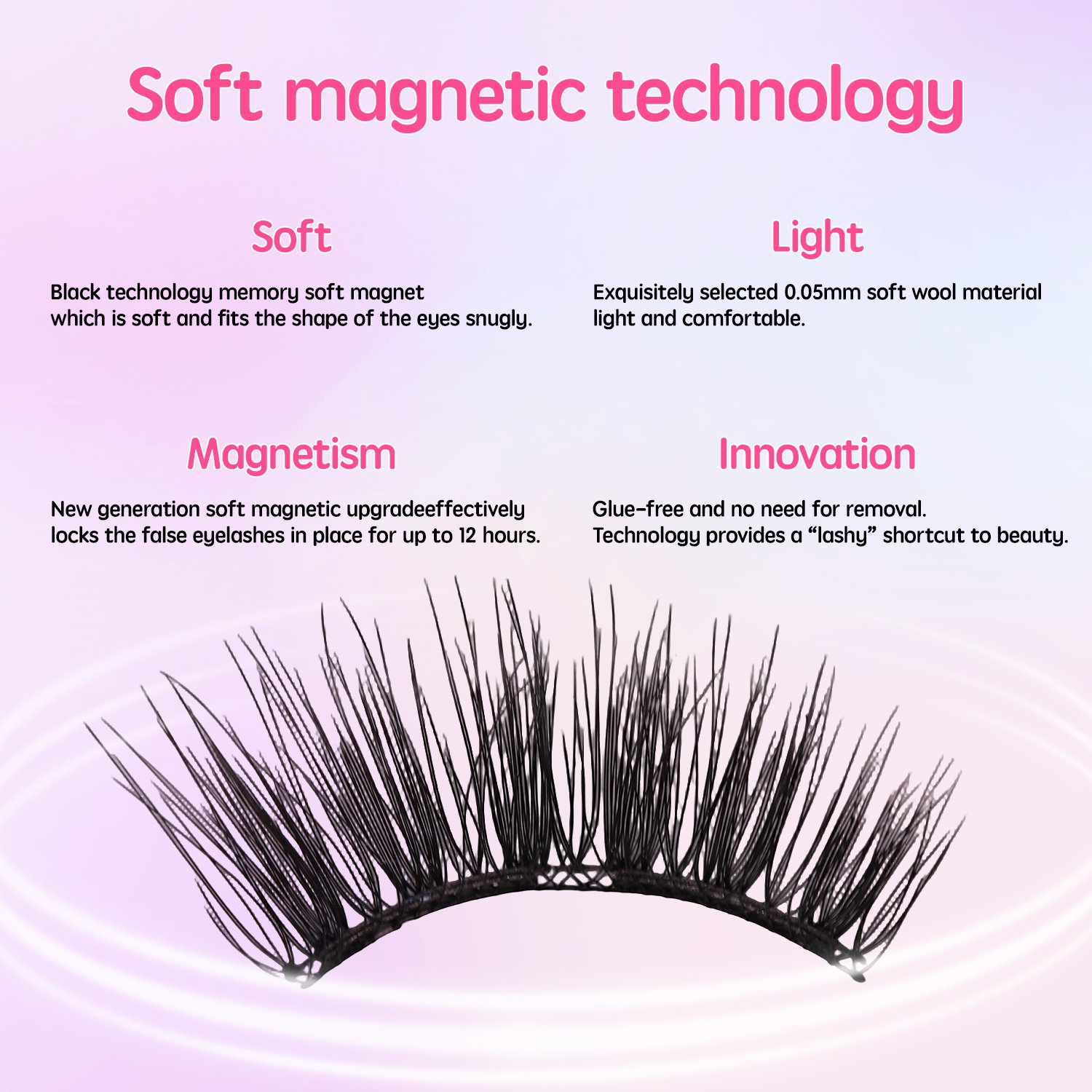 Soft Magnetic Eyelashes Kit with Applicator (Mottie Black) Glue-free Natural Soft High Quality Premium Material Soft Magnetic Eyelash Extension Reusable 3D Soft Magnetic Lashes - Image 3