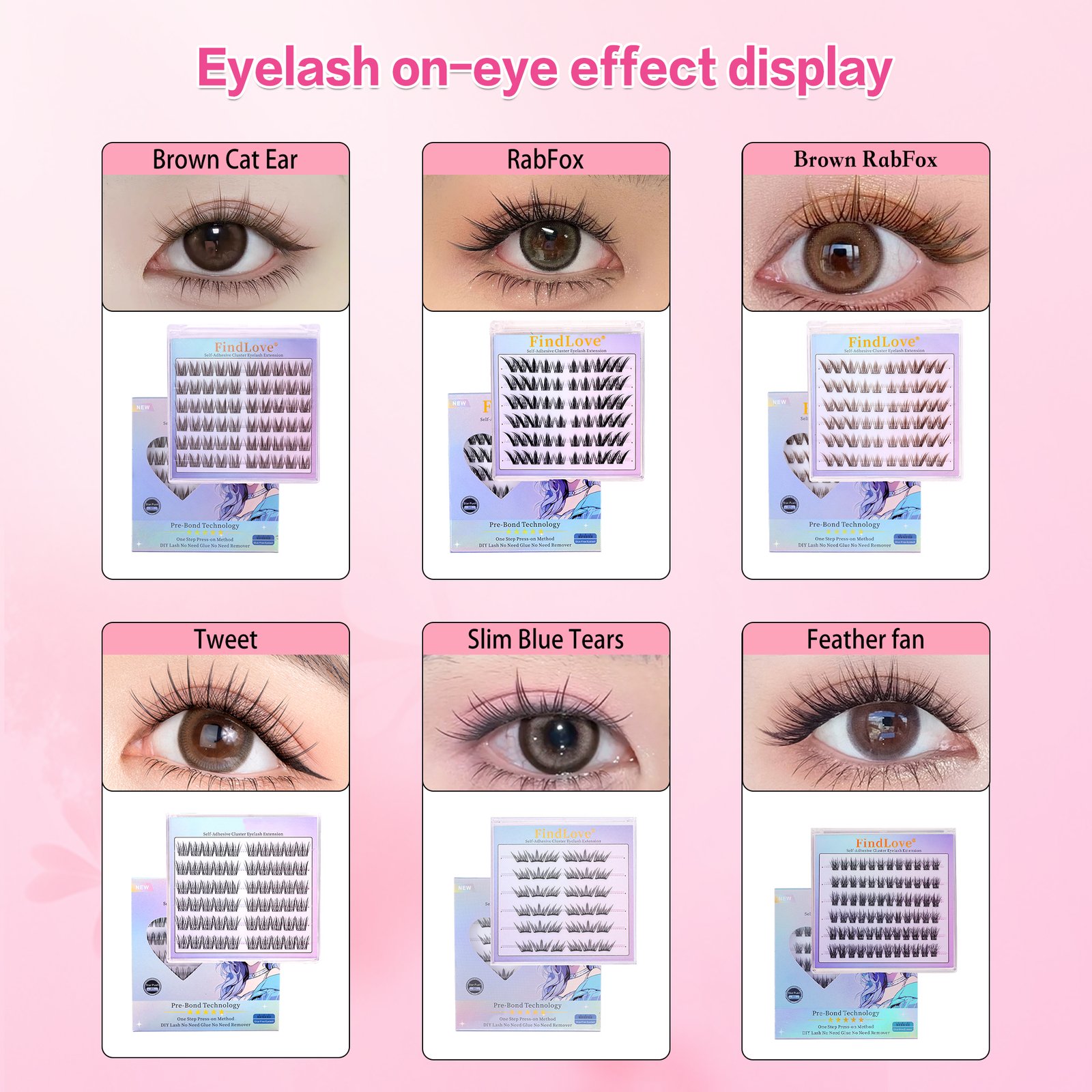 Press-on Lashes Pre-Bond Technology Lashes Reusable Natural Soft Premium Materials 1-Step Press On Lashes Segmented Glue Free Long Lasting self-adhesive Lashes - Image 3