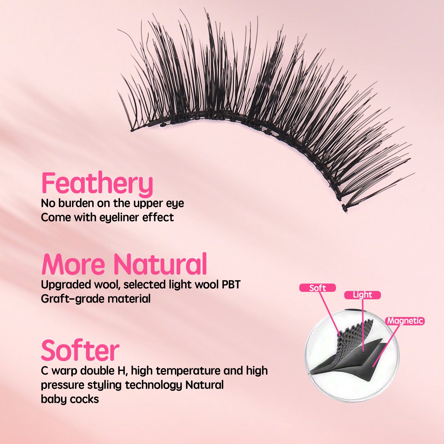 Soft Magnetic Eyelashes(6D Goddess) Natural Soft Set with Applicator High Quality Premium Materials Reusable 3D Soft Magnetic False Eyelashes - Image 4
