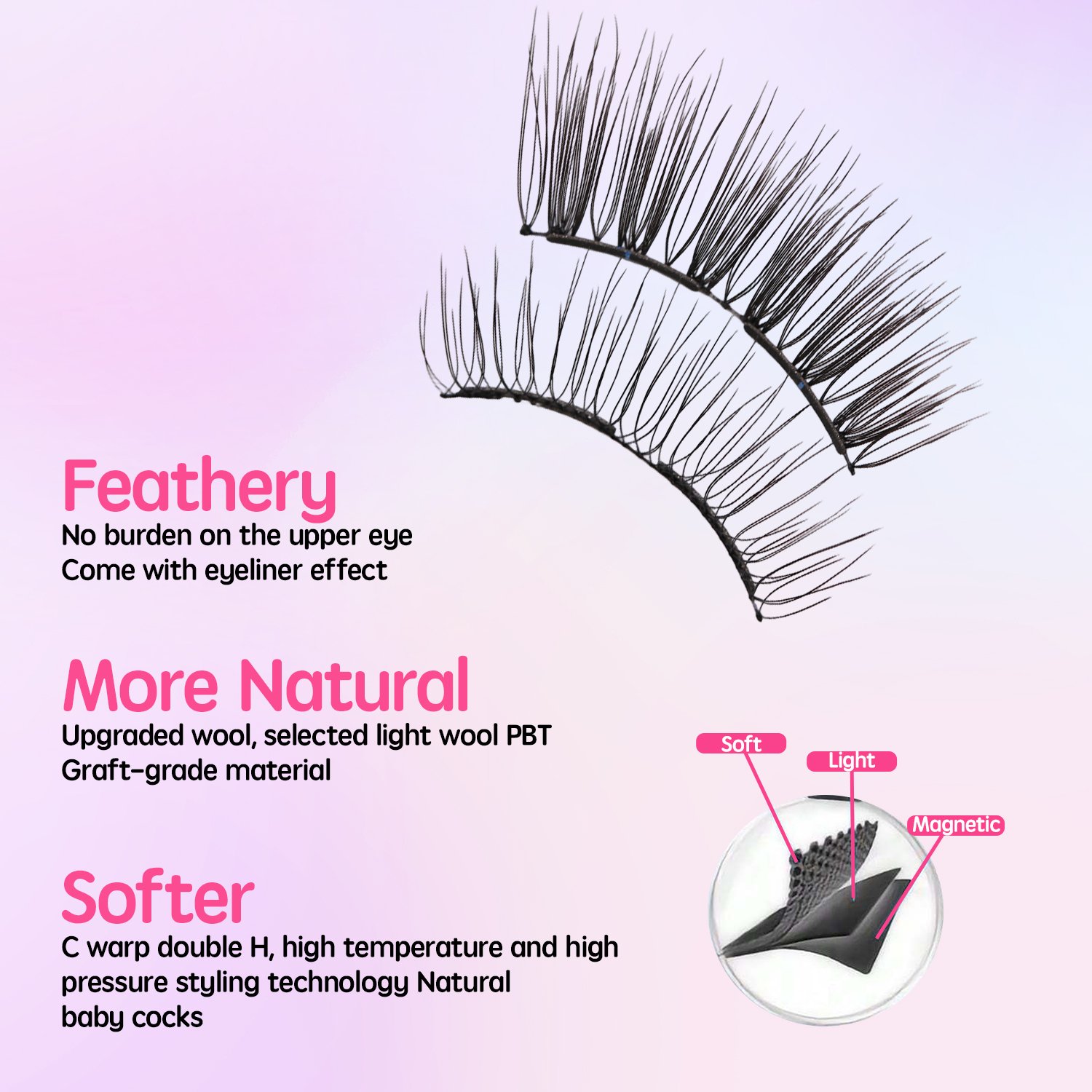 Soft Magnetic Eyelashes Kit with Applicator (Mottie Black) Glue-free Natural Soft High Quality Premium Material Soft Magnetic Eyelash Extension Reusable 3D Soft Magnetic Lashes - Image 4