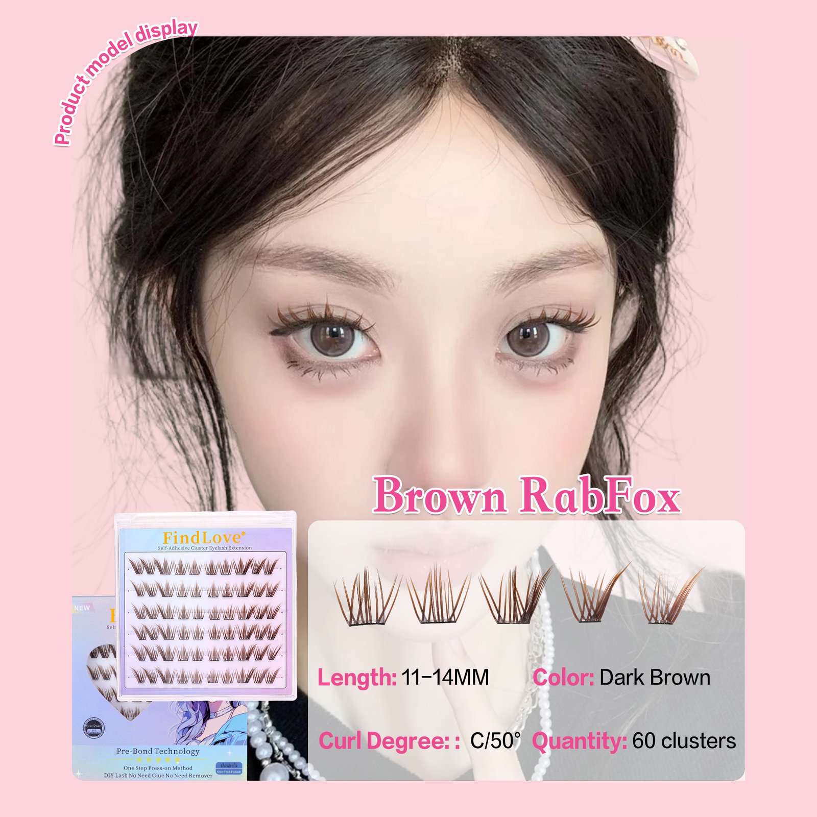 Press-on Lashes Pre-Bond Technology Lashes Reusable Natural Soft Premium Materials 1-Step Press On Lashes Segmented Glue Free Long Lasting self-adhesive Lashes - Image 12