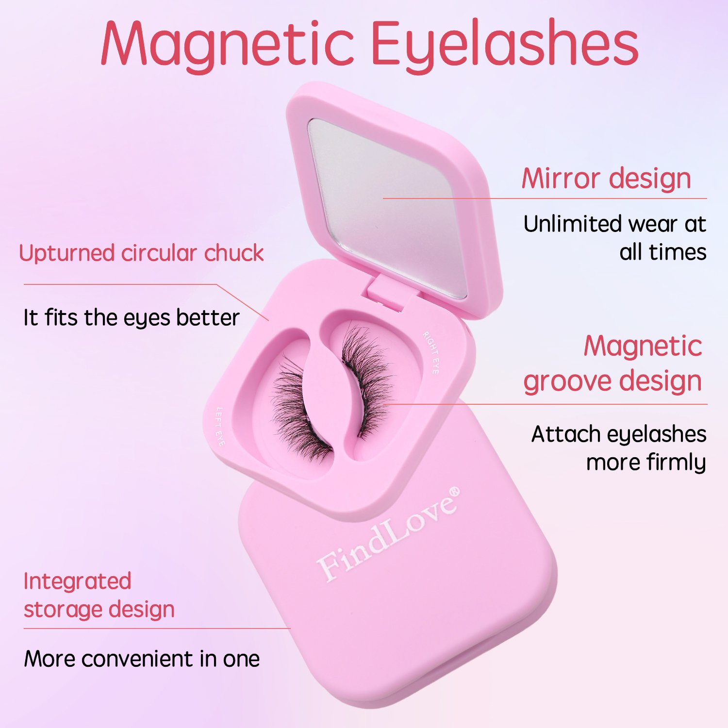 FindLove Soft Magnetic Eyelashes Brown Sweet Fox Comic Lashes Natural Soft High Quality Premium Material Eyelash Extension Reusable 3D Soft Magnetic Lashes - Image 7