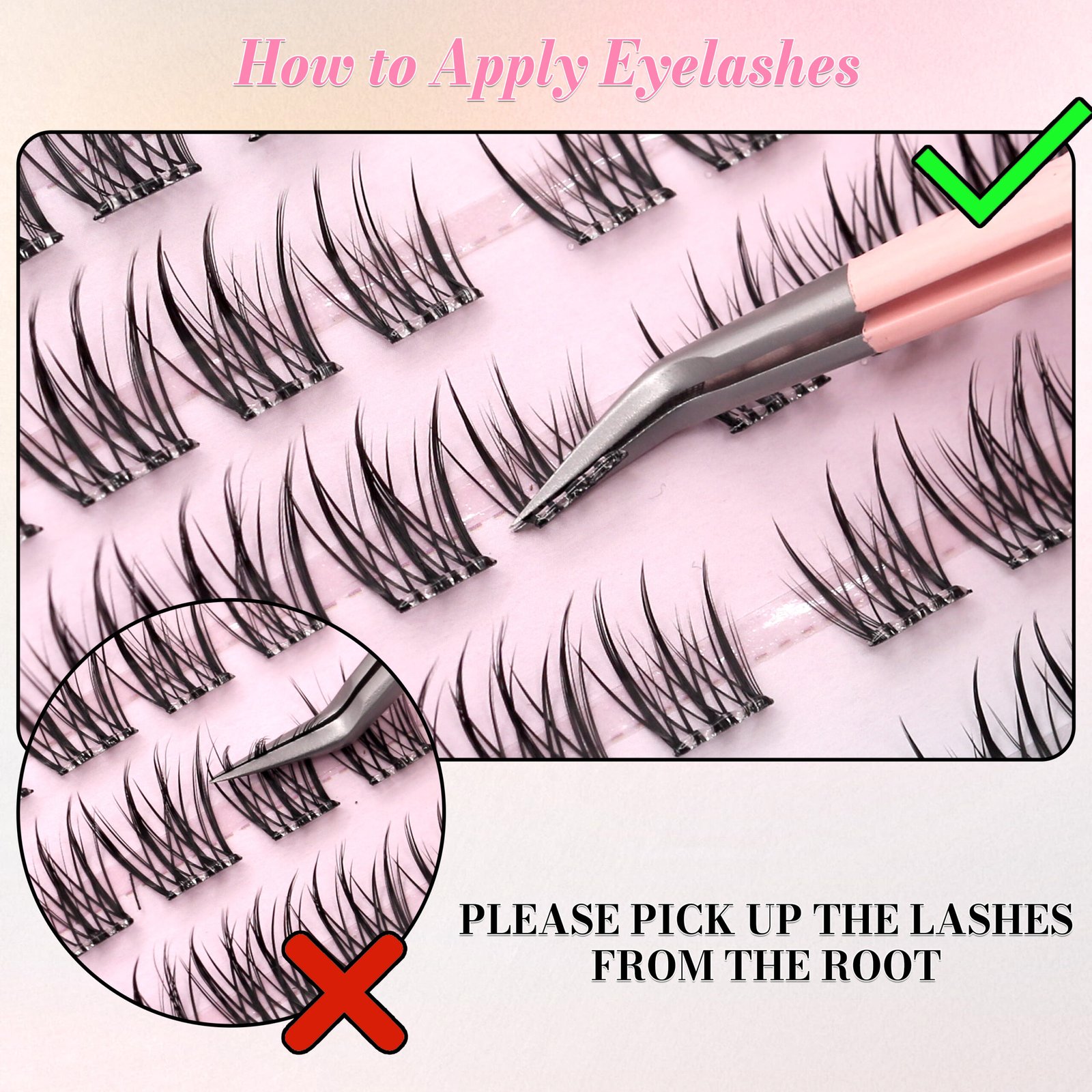 Press-on Lashes Pre-Bond Technology Glue-free 1-Step Press On Lashes Premium Materials Natural Soft Reusable Long Lasting Segmented DIY Adehesive Eyelashes - Image 7