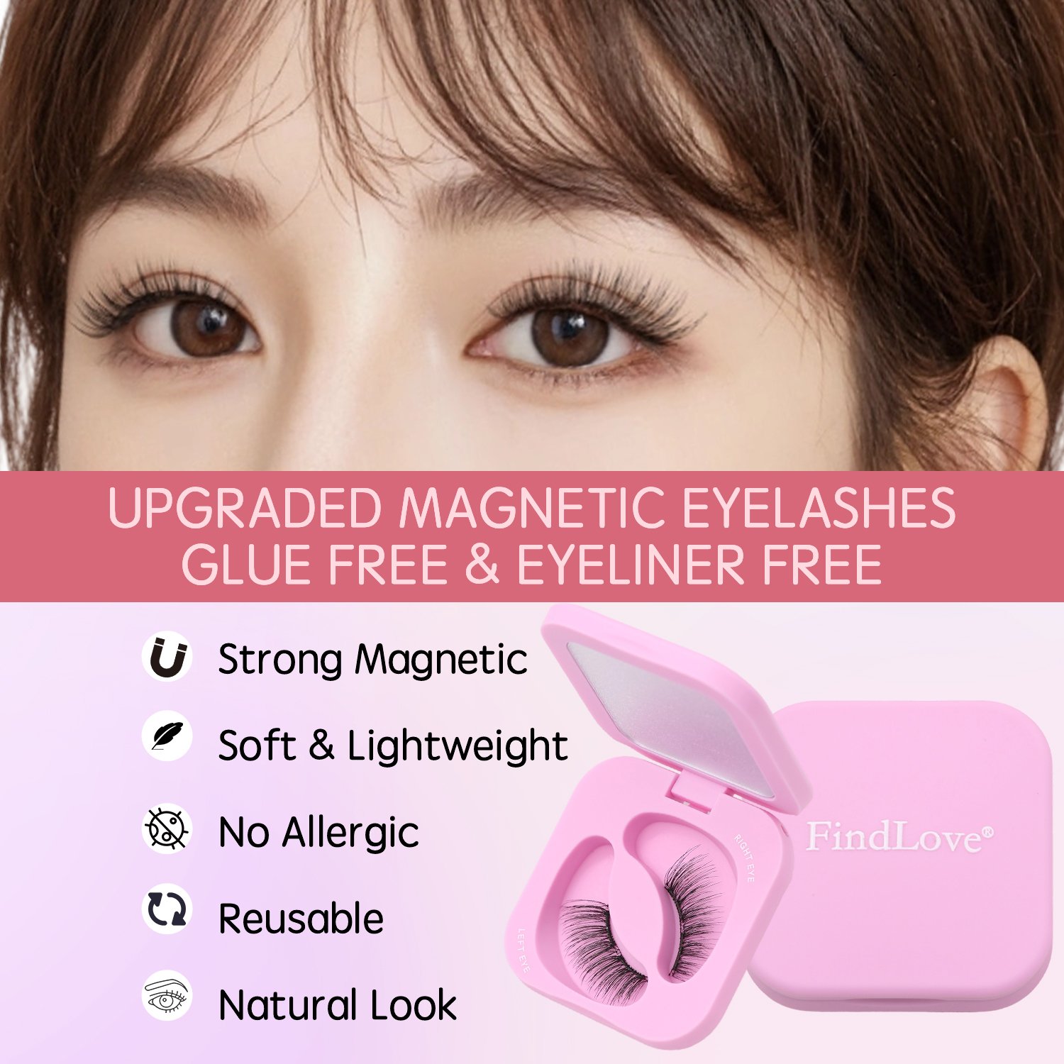 Soft Magnetic Eyelashes Kit with Applicator (Mottie Black) Glue-free Natural Soft High Quality Premium Material Soft Magnetic Eyelash Extension Reusable 3D Soft Magnetic Lashes - Image 8