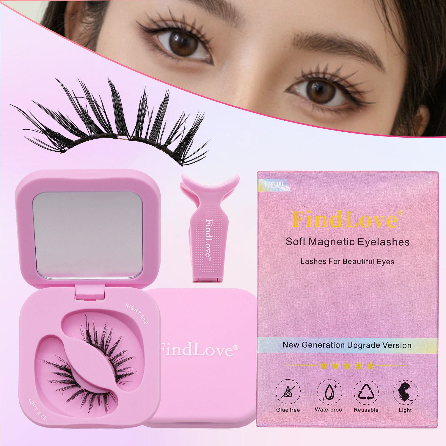 Soft Magnetic Eyelashes Kit with Applicator (Charm Fox) Glue-free Magnetic Lashes Natural Soft Hightail Quality Premium Material Eyelash Extension Reusable 3D Soft Magnetic Lashes - Image 4