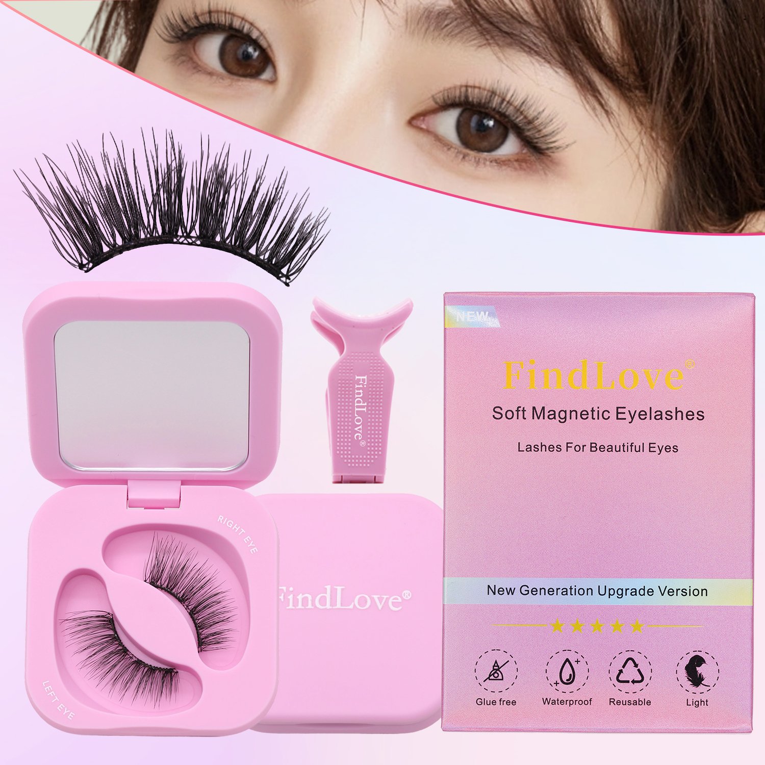 Soft Magnetic Eyelashes Kit with Applicator (Mottie Black) Glue-free Natural Soft High Quality Premium Material Soft Magnetic Eyelash Extension Reusable 3D Soft Magnetic Lashes - Image 10